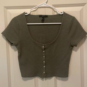 Crop top, forever 21, army green